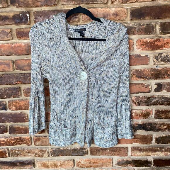 BCBGMaxAzria Green Knit Button Hooded Cardigan Sweater Women's Size Small - Picture 1 of 5